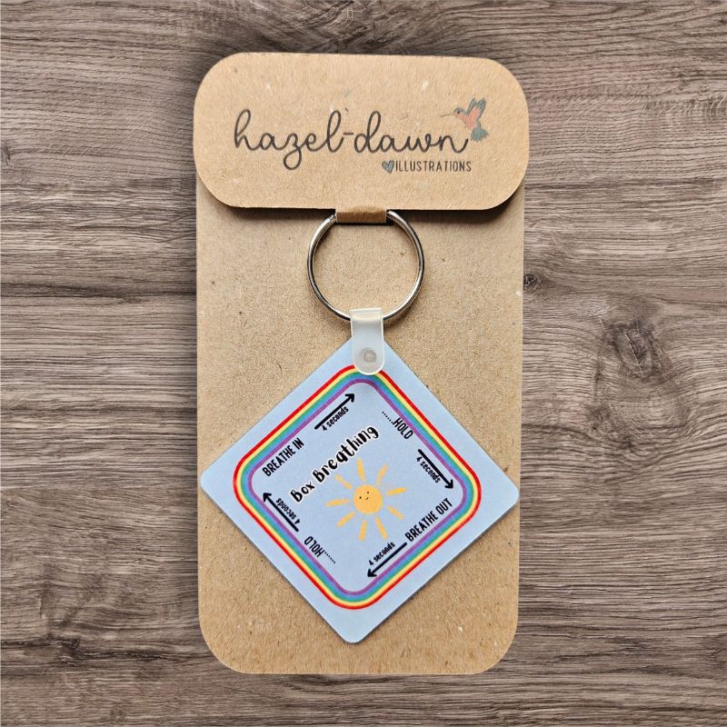 Box Breathing Affirmation Keyring