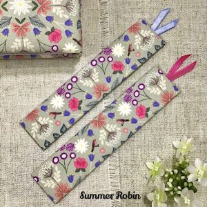 Handmade Fabric Bookmark / Summer Flowers