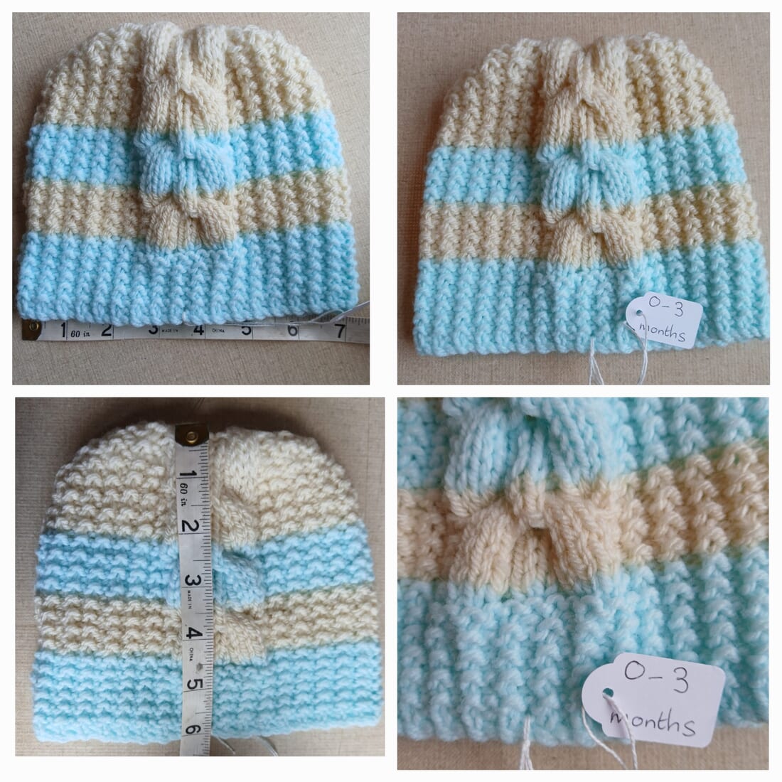 Handknitted baby beanie. 0 to 3 months. All proceeds to The Stroke Association - Image 2