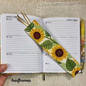 Handmade Fabric Bookmark / Sunflowers