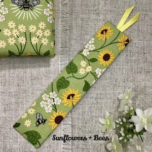 Handmade Fabric Bookmark / Sunflowers