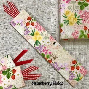 Handmade Fabric Bookmark / Botanical