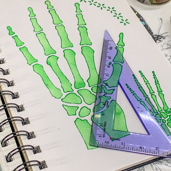 Skeleton Hand Stencil for Spooky Journals and Halloween Signs - Image 6
