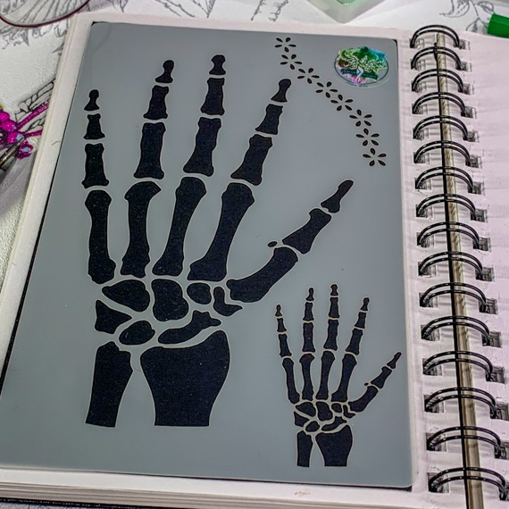 Skeleton Hand Stencil for Spooky Journals and Halloween Signs - Image 2