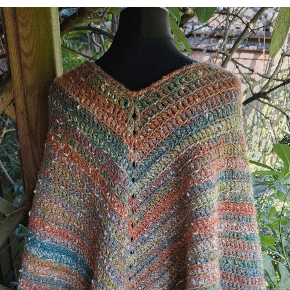 Soft Acrylic Yarn Poncho for Charity - One Size