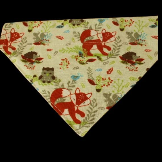Dog bandana over the collar design small- fox pattern