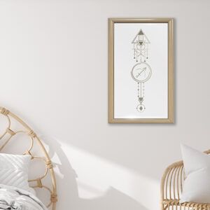 Fine line astrology arrow on bedroom wall