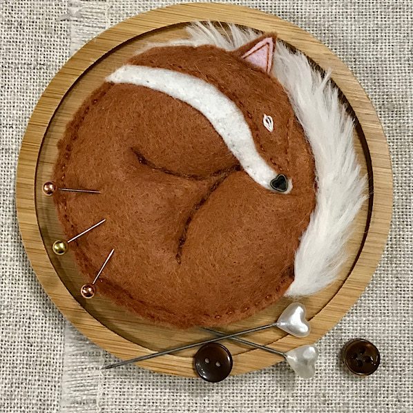Handmade Fox Pincushion / Woodland Sewing Accessories