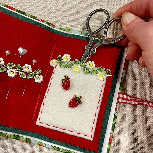 Handmade Needle Book / Strawberry Needle Case - Image 6