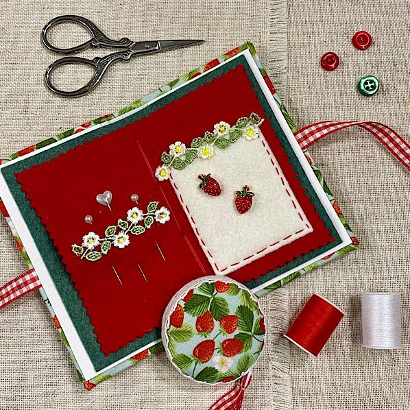 Handmade Needle Book / Strawberry Needle Case - Image 3