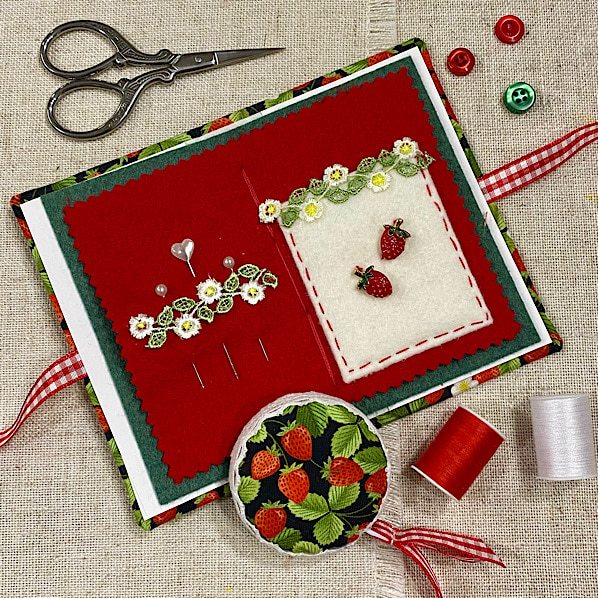 Handmade Needle Book / Strawberry Needle Case