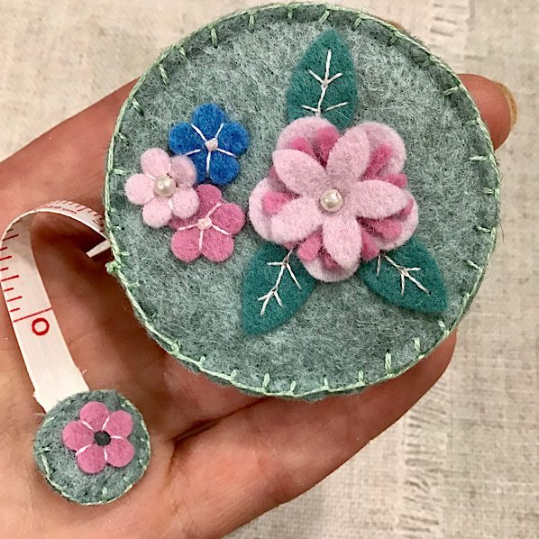 Handmade Felt Tape Measure / Seasonal Floral Designs - Image 4