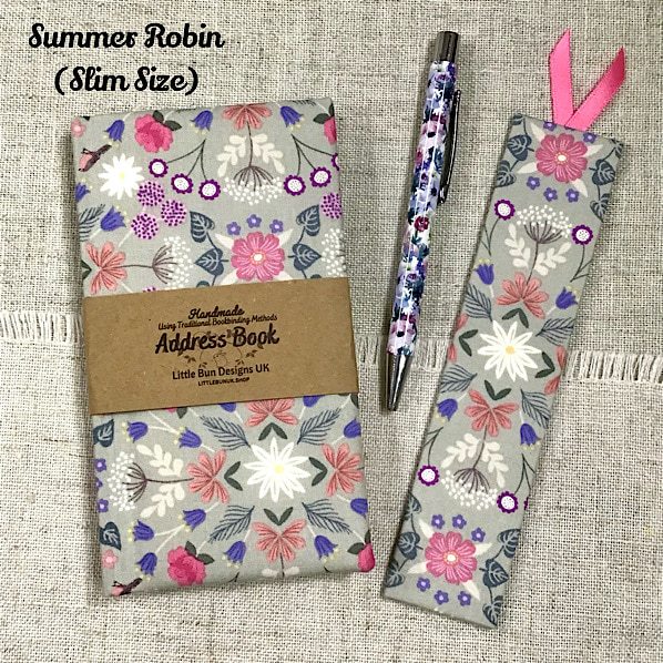 Fabric Address Book / A5 Size / Slim Design / Pocket Size - Image 2