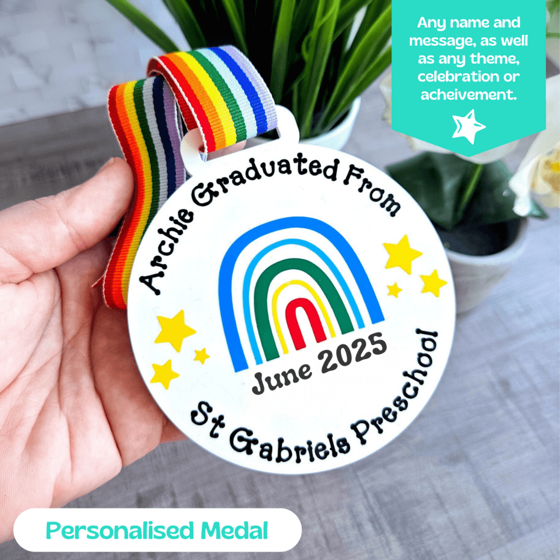 Personalised Graduation Medal for Preschool Graduation gift for son
