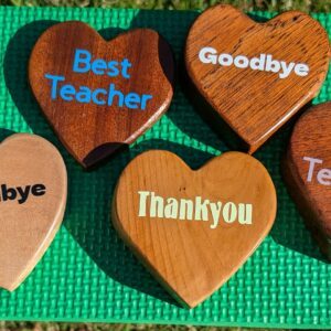 Wooden Goodbye, Thank You, Best Teacher Hearts – Perfect Gift for teachers