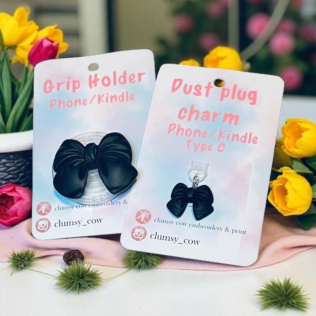 Adorable Bow Pop Out Phone or Kindle Grip with Matching C Connector Dust Plug - Image 4