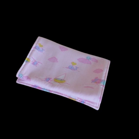 Pink baby girl burp cloth- poly cotton front with super soft fleece backing