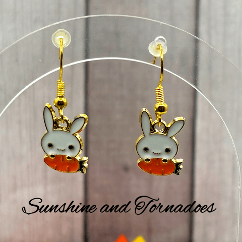 Handmade Bunny Rabbit Charm Earrings - Image 2