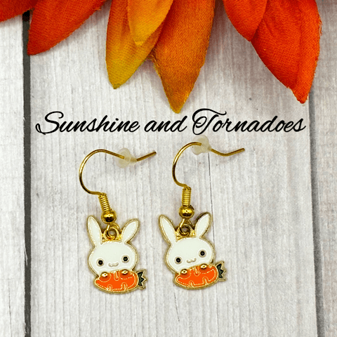 Handmade Bunny Rabbit Charm Earrings