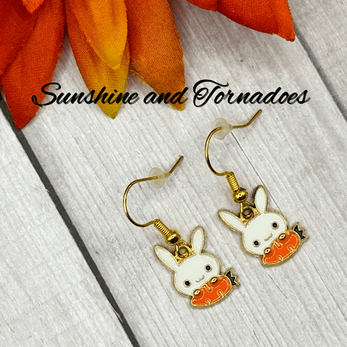 Handmade Bunny Rabbit Charm Earrings - Image 3