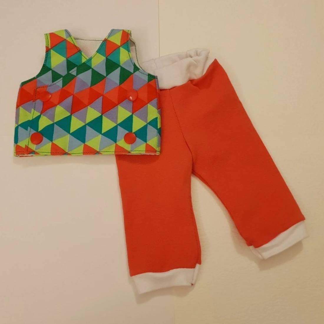 Premature Baby Red Waistcoat & Bottoms Set - Image 2