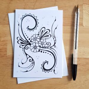 Sprouting Glory – Elegant Hand Drawn Doodle Card for Any Occasion