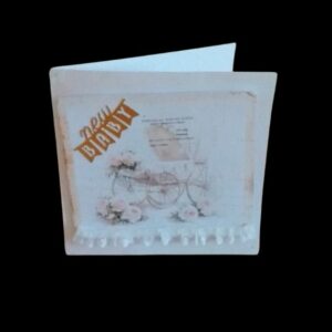 Vintage Pram New Baby Girl Card – Elegant and Charming Design