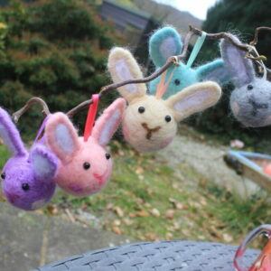 Pastel Coloured Rabbit Ornament