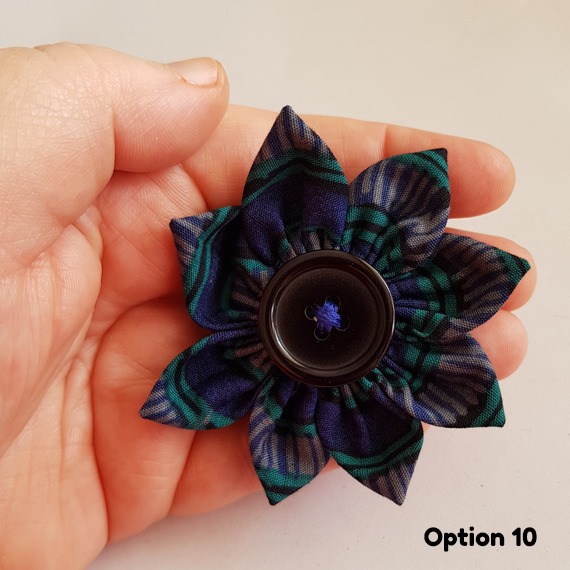 Blue Fabric Flower Pin Brooches – Handmade Floral Button Accessories for Clothing & Gifts