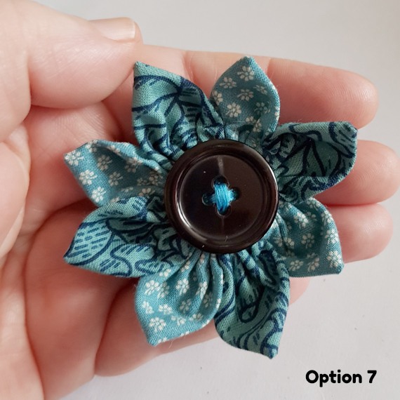 Blue Fabric Flower Pin Brooches – Handmade Floral Button Accessories for Clothing & Gifts