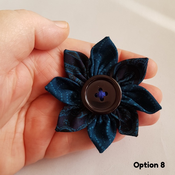 Blue Fabric Flower Pin Brooches – Handmade Floral Button Accessories for Clothing & Gifts