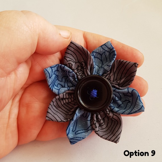 Blue Fabric Flower Pin Brooches – Handmade Floral Button Accessories for Clothing & Gifts