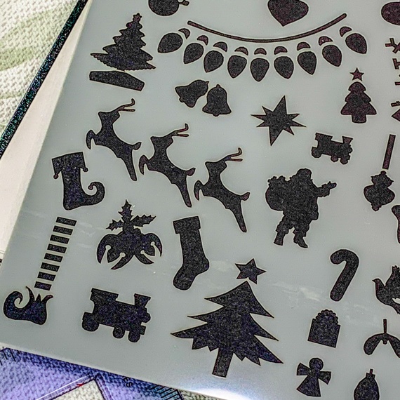 Christmas Journal Stencil close up of bottom right corner