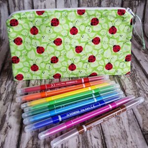 Cute Ladybird Zipper Pouch – Medium Size Pencil Case, Makeup Bag & Travel Organiser