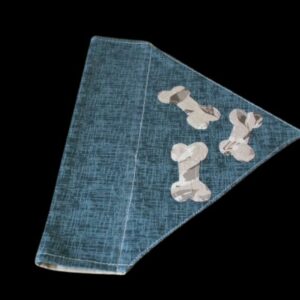 Dog bandana over the collar- plain beige back