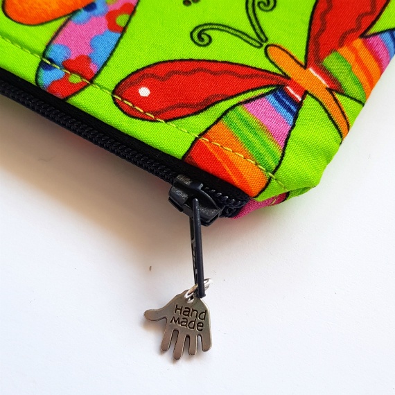 Green Dragonfly Zipper Pouch - Bold Coin Purse And Small Essentials Organiser - Image 4