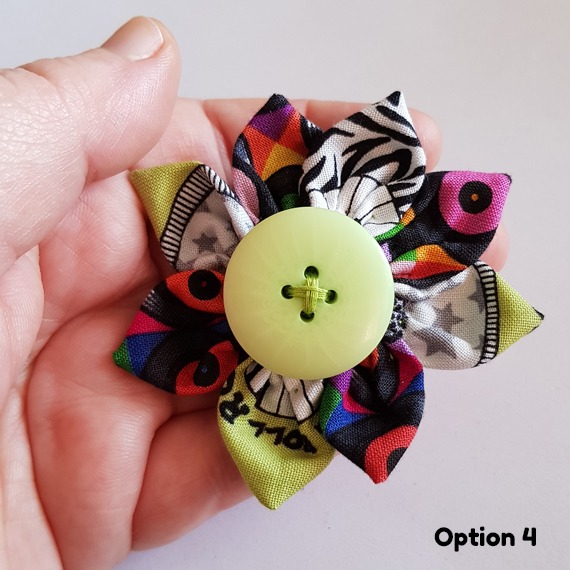 Handmade Multicoloured Fabric Flower Brooches – Bold Button Pins for Clothing, Bags & Scarves