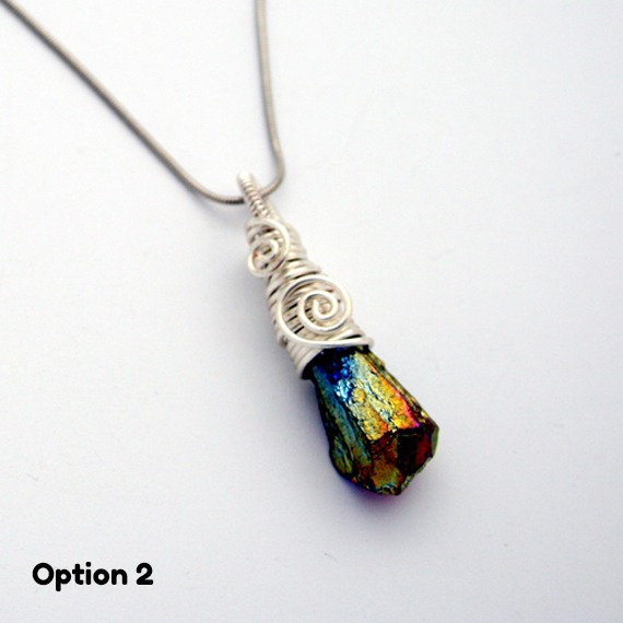 Handmade Rainbow Crystal Pendant Necklaces – Wire Wrapped Iridescent Crystal Jewellery