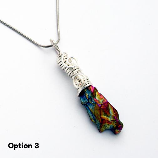 Handmade Rainbow Crystal Pendant Necklaces – Wire Wrapped Iridescent Crystal Jewellery