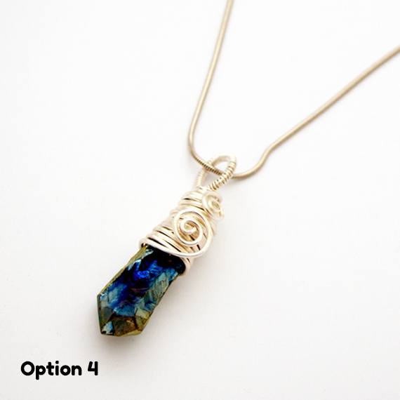 Handmade Rainbow Crystal Pendant Necklaces – Wire Wrapped Iridescent Crystal Jewellery