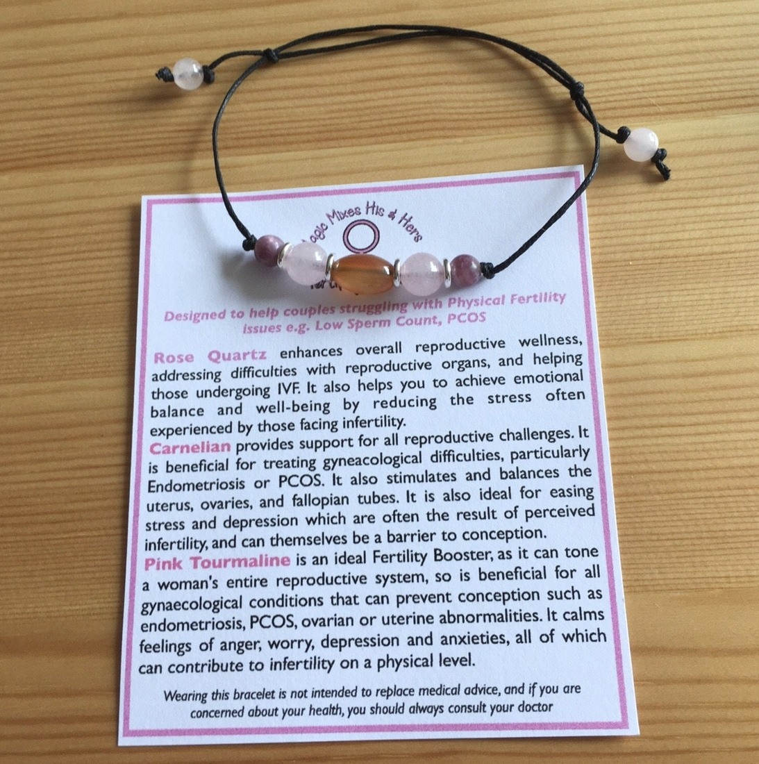 Couples Gemstone Fertility Bracelets Set for Him and Her, PCOS, Endometriosis help - Image 6