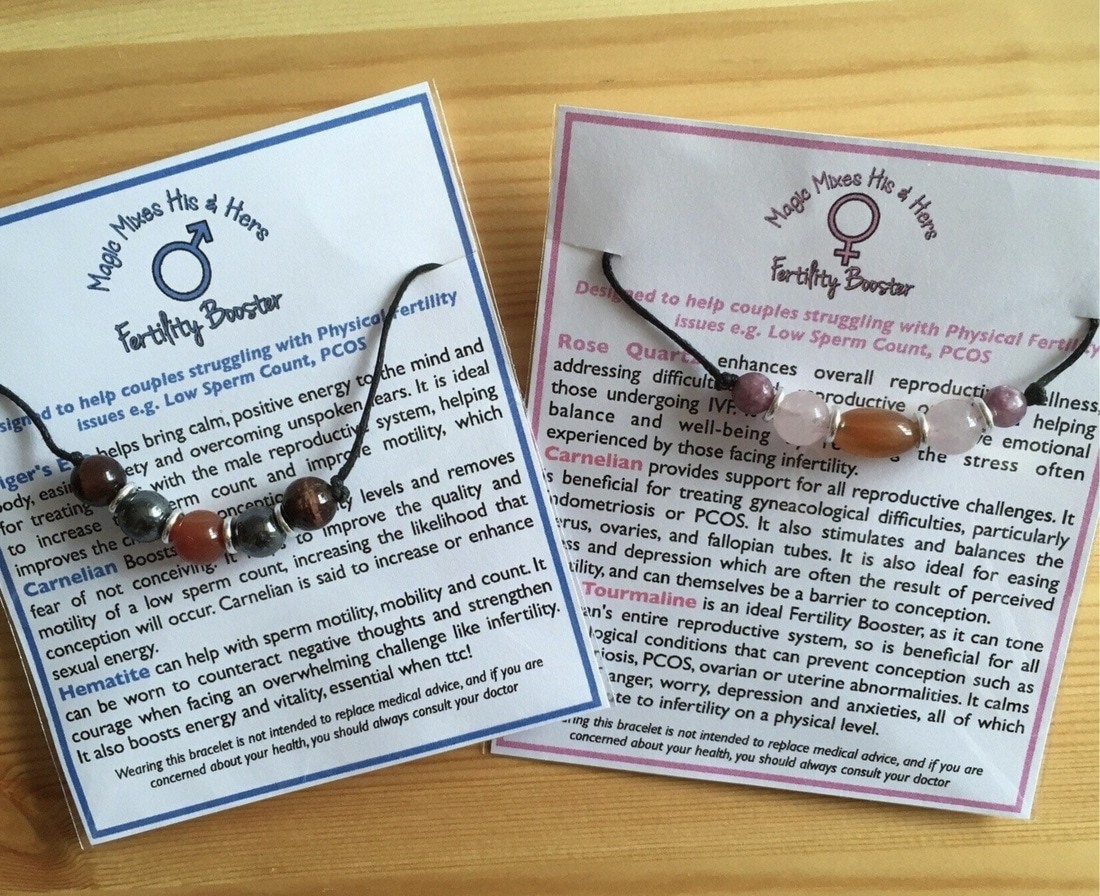 Couples Gemstone Fertility Bracelets Set for Him and Her, PCOS, Endometriosis help - Image 4