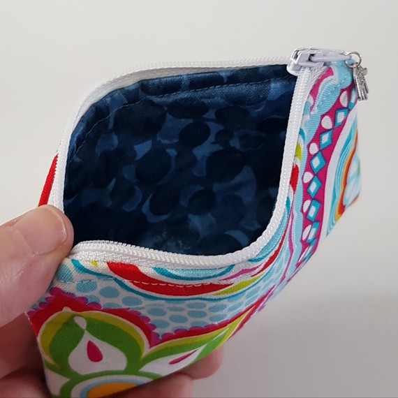 Pretty Floral Mandala Zipper Pouch – Handmade Coin Purse, Card Holder & Small Essentials Organiser