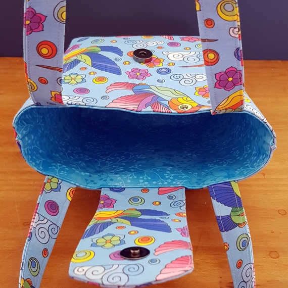 Small Handmade Hummingbird Handbag – Colourful Fabric Purse with Magnetic Closure | Eco-Friendly Lightweight Tote Bag