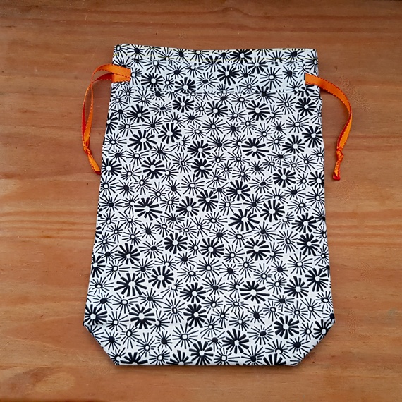 Bag of Sunshine – Eco-Friendly Reusable Gift Bag – Sunshine Print with Orange Ribbon – Fully Lined
