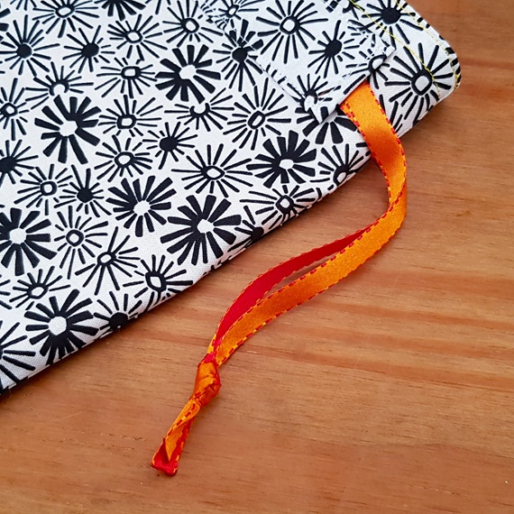 Bag of Sunshine – Eco-Friendly Reusable Gift Bag – Sunshine Print with Orange Ribbon – Fully Lined