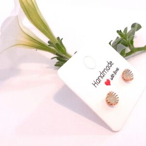 Green Aventurine Flower Stud Earrings 5mm in an 18k Gold Plated Boho Petal Spike Cup