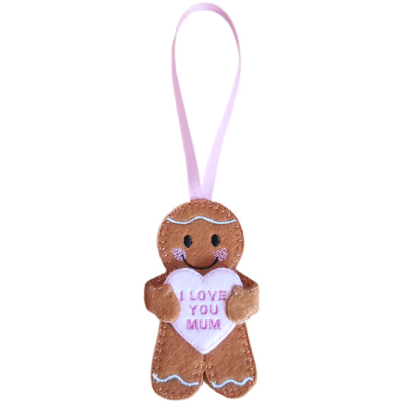 Heart in Hands Gingerbread Character - Handmade Felt Gift - Image 3