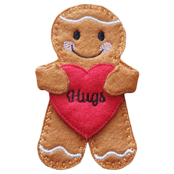 Heart in Hands Gingerbread Character - Handmade Felt Gift - Image 4