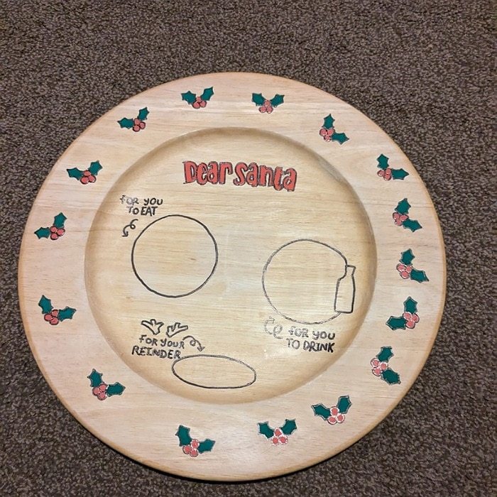 Hand-Painted Christmas Santa Plate - 32 cm Diameter